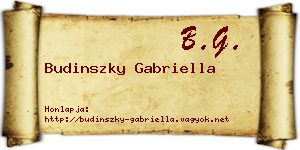 Budinszky Gabriella névjegykártya