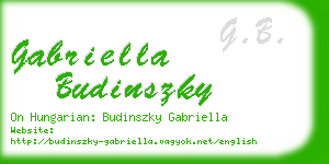 gabriella budinszky business card